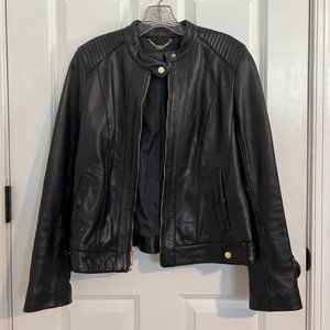 Cole Haan Black Leather Jacket Size Medium